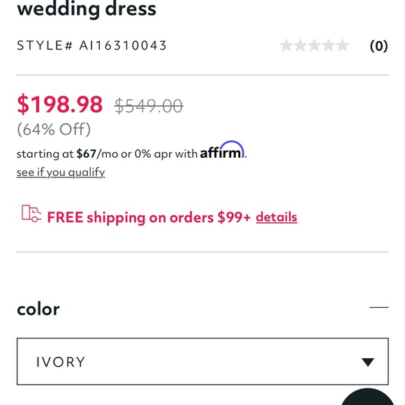 David’s Bridal “Galina” Wedding Dress - Picture 7 of 13